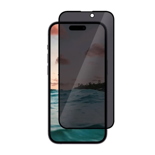 Skärmskydd iPhone 15 Pro Max - Privacy 3D Härdat Glas
