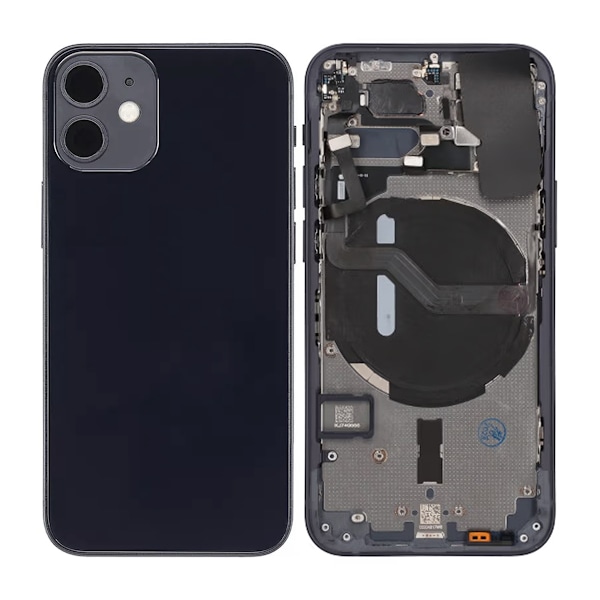 iPhone 12 Mini Baksida Komplett Med Smådelar - Svart Svart