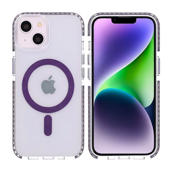 iPhone 13/14 Mobilskal Magnet Dubbelskydd - Lila Lila