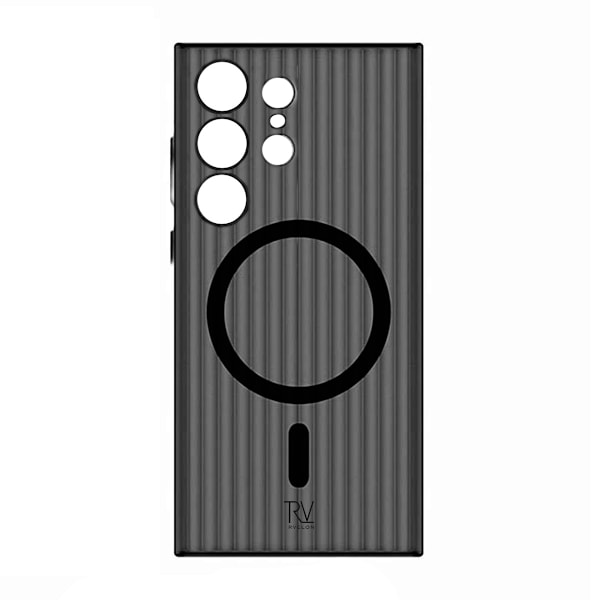 Samsung Galaxy S23 Ultra Mobilskal Korrugerad med Magnet Rvelon - Svart Svart