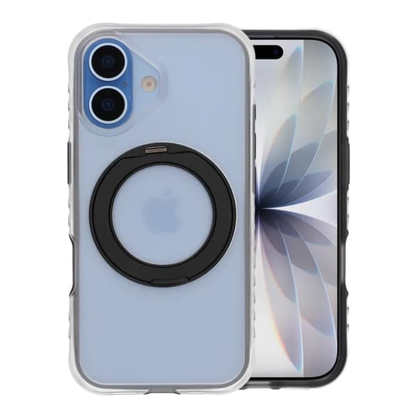 Mat Mobilcover med ringstativ til iPhone 17 - Sort sort