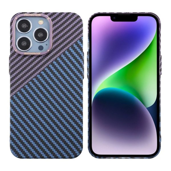 iPhone 15 Pro Max Mobilskal i Kolfiber - Lila/Blå Multicolor