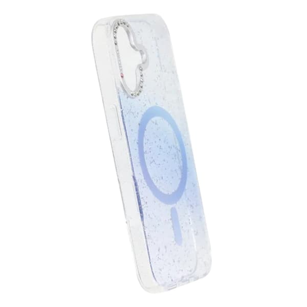 Glitter Skal MagSafe och Diamanter för iPhone 17 - Blå