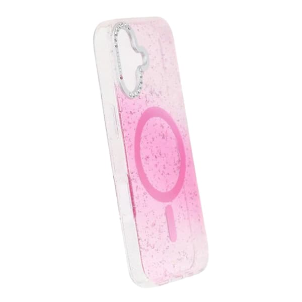Glitter Skal MagSafe och Diamanter för iPhone 17 - Rosa pink