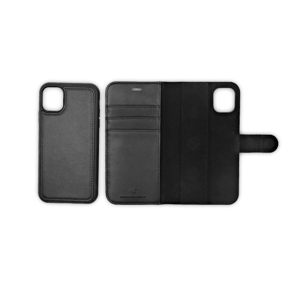 iPhone 11 Pro Plånboksfodral med Avtagbart Skal - Svart Black