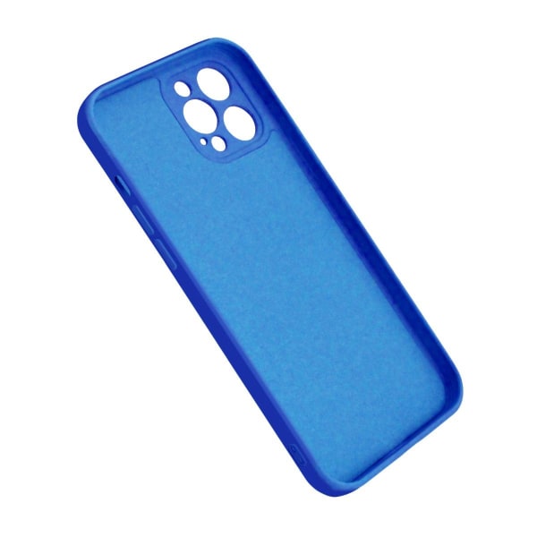 iPhone 12 Pro Silikonskal med Kameraskydd - Blå Blue