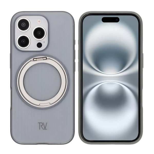 iPhone 16 Pro Max Rvelon Skal Roterande Magnet Stativ - Grå grå