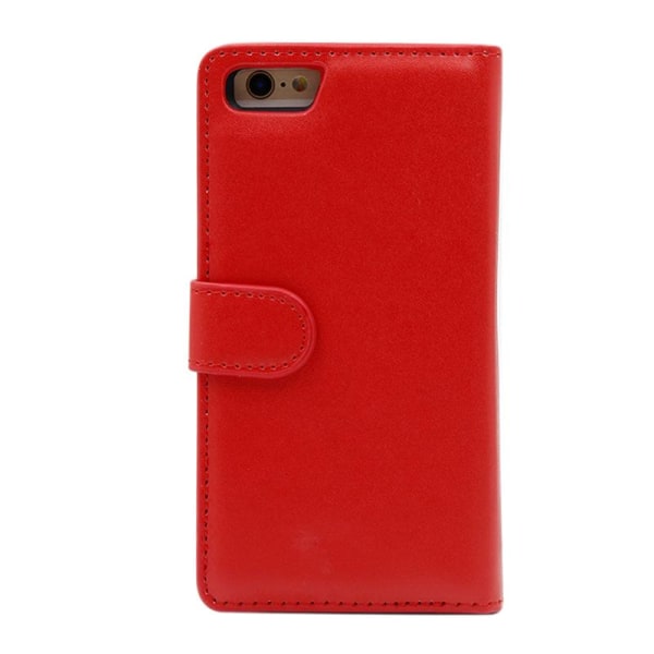 iPhone 6/6S Plånboksfodral Handväska med Avtagbart Skal - Röd Red
