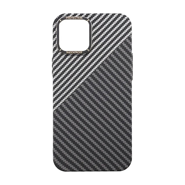 Kolfiber Skal iPhone 12 Pro Max - Svart & Vit Svart