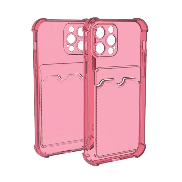 iPhone 13 Pro Max Stöttåligt Skal med Korthållare - Rosa Pink