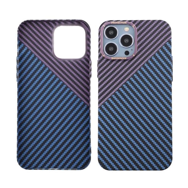 Kolfiber Skal iPhone 13 Pro Max - Lila & Blå Multicolor