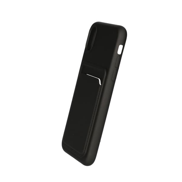 iPhone X/XS Silikonskal med Korthållare - Svart Black