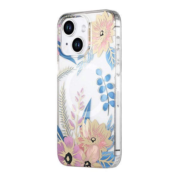 iPhone 14/15 Plus Mobilskal MagSafe - Blommor Rosa/Blå multifärg