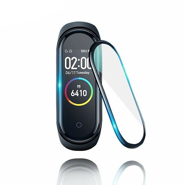 Skärmskydd Xiaomi Mi Smart Band 4/5 - Härdat Glas Svart Svart
