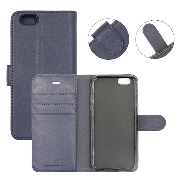 iPhone 6/6S Plånboksfodral Läder med Stativ - Mörkblå Dark blue