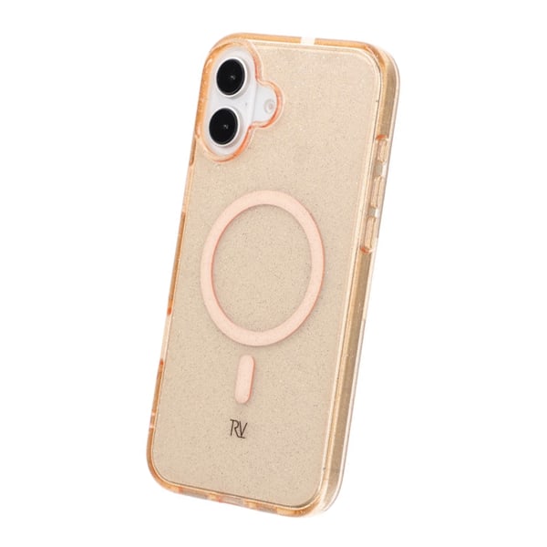 iPhone 16 Plus Rvelon Mobilskal TPU med MagSafe - Glitter Guld Gold