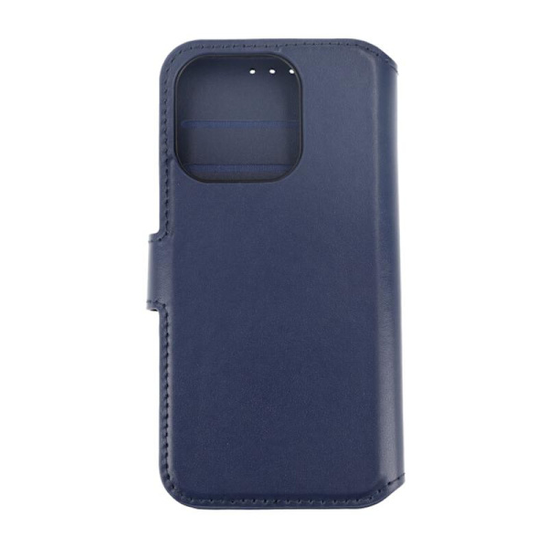 iPhone 15 Pro Plånboksfodral Läder Rvelon - Blå Marinblå