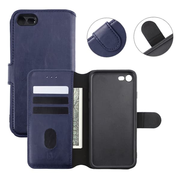 iPhone 7/8/SE (2020/2022) Plånboksfodral Magnet Rvelon - Blå Marine blue