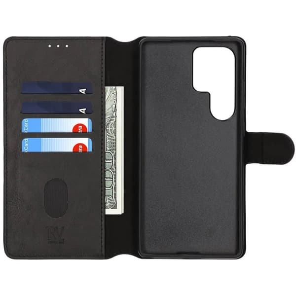 Samsung Galaxy S22 Ultra Plånboksfodral med Extra Kortfack Rvelon - Svart Black