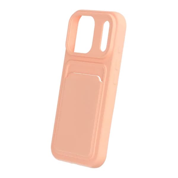Mobilskal Silikon med Korthållare för iPhone 17 Pro - Rosa rosa