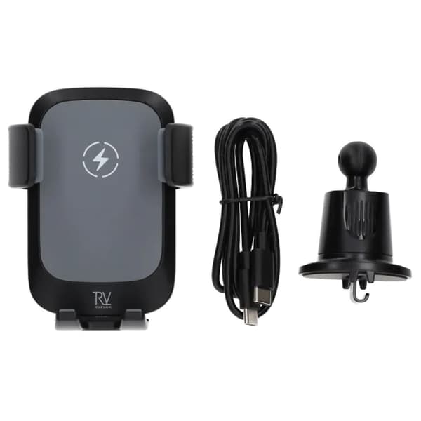 Rvelon Trådlös Billaddare med Mobilhållare USB-C
