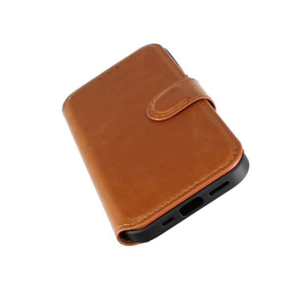 iPhone 15 Plånboksfodral med Magsafe Rvelon - Brun Brown
