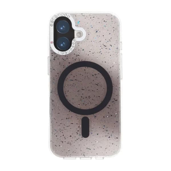 Glitter Skal MagSafe och Diamanter för iPhone 17 - Svart sort