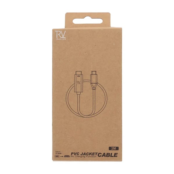 Rvelon USB-C till HDMI 1.4-kabel 4K - 2 meter med chipset
