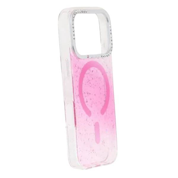 Glitter Skal MagSafe och Diamanter för iPhone 17 Pro - Rosa vaaleanpunainen