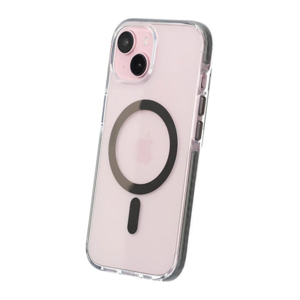 iPhone 15 Mobilskal Magnet Dubbelskydd - Grå grå