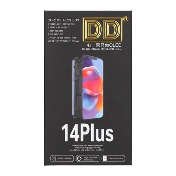 Soft OLED Skärm till iPhone 14 Plus - DD Diagnostic Pass musta