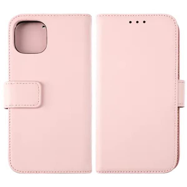 Rvelon Plånboksfodral Läder för iPhone 12 och 12 Pro - Rosa Old pink