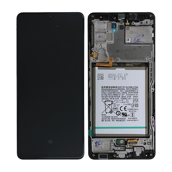 Samsung Galaxy A42 5G Skärm med LCD Display + Batteri Original - Svart Svart