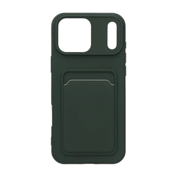 Mobilskal Silikon med Korthållare för iPhone 17 Pro Max - Militärgrön Grön