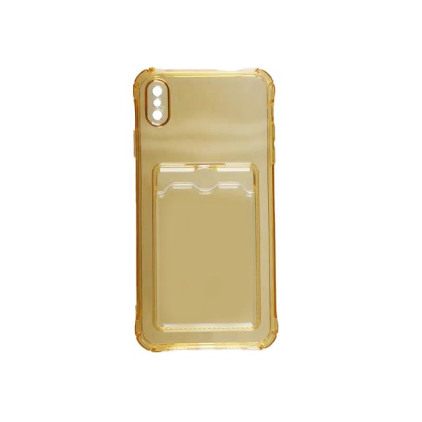 iPhone XS Max Stöttåligt Skal med Korthållare - Gul Yellow