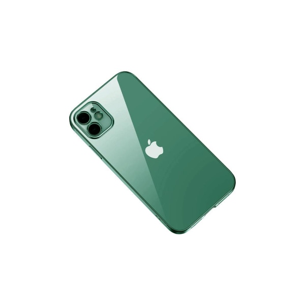 iPhone 12 Mini Mobilskal med Kameraskydd - Mörkgrön/transparent Dark green