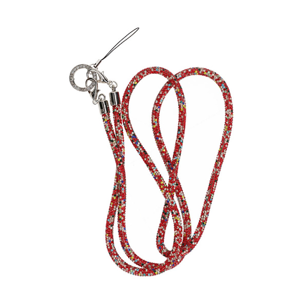 Mobilband Halsband 120cm - Flerfärgad Röd glitter