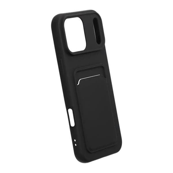 Mobilskal Silikon med Korthållare för iPhone 17 Pro Max - Svart sort