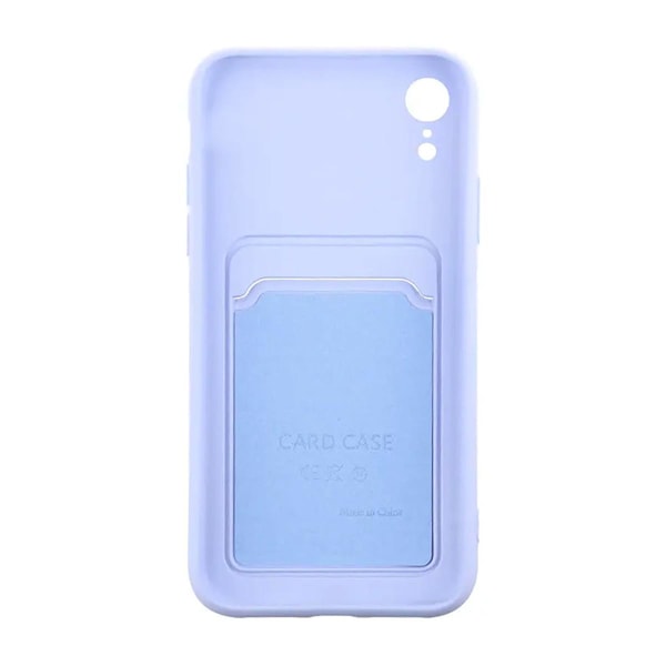 iPhone XR Silikonskal med Korthållare - Lila Purple