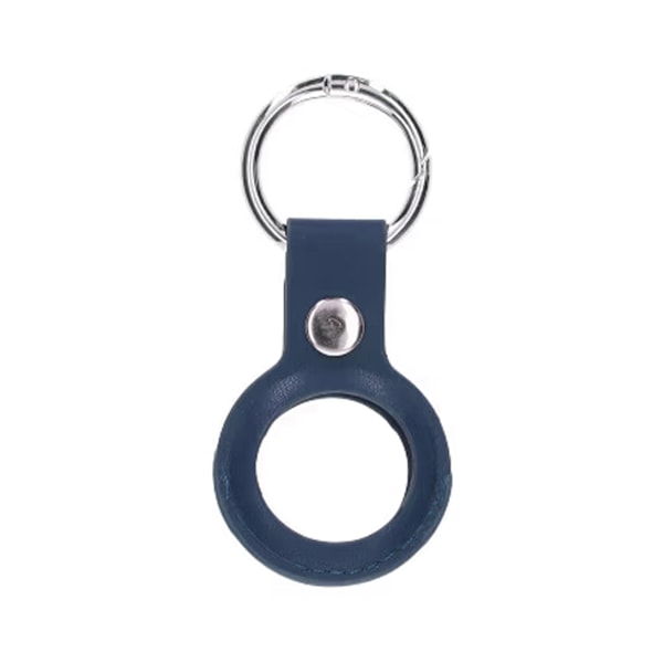 Airtag Fodral PU-Läder Nyckelring - Blå Blue