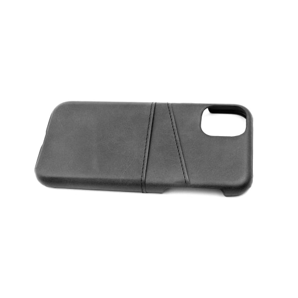 iPhone 11 PU læder Kickstand Card Pocket Cover Sort Black