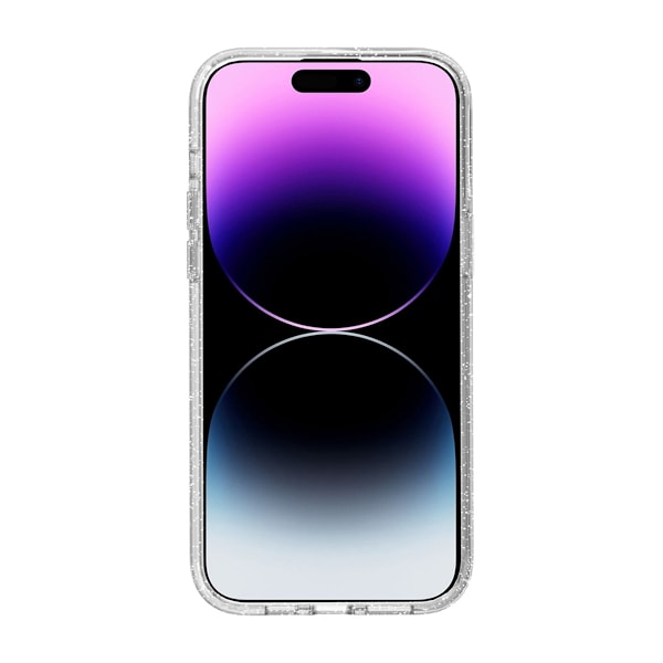 iPhone 14 Pro Mobilskal Stöttåligt med Glitter - Transparent Transparent