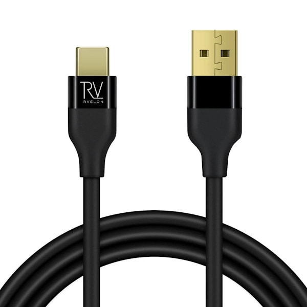 Rvelon USB-A till USB-C Kabel 1m Black
