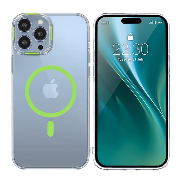 iPhone 15 Pro Max Stöttålig Mobilskal med Magsafe - Grön Green