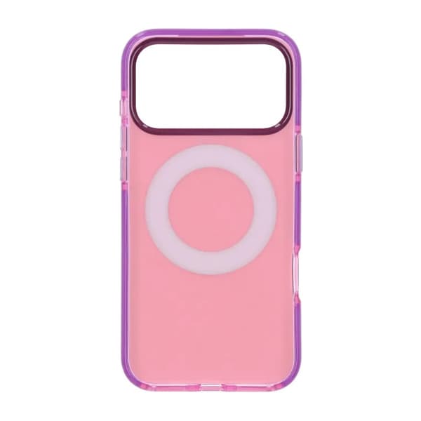 Stöttåligt skal med roterbart stativ för iPhone 17 Pro - Rosa-lila röd