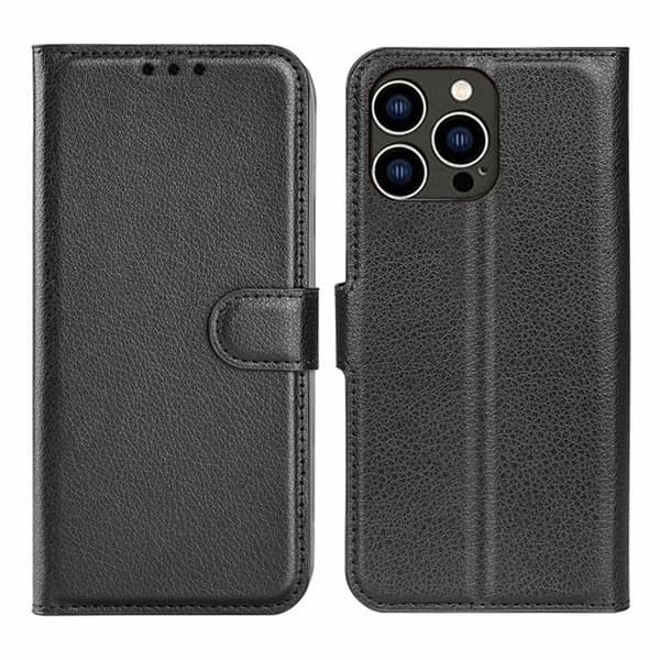 iPhone 15 Pro Max Plånboksfodral med stativ - Svart Svart