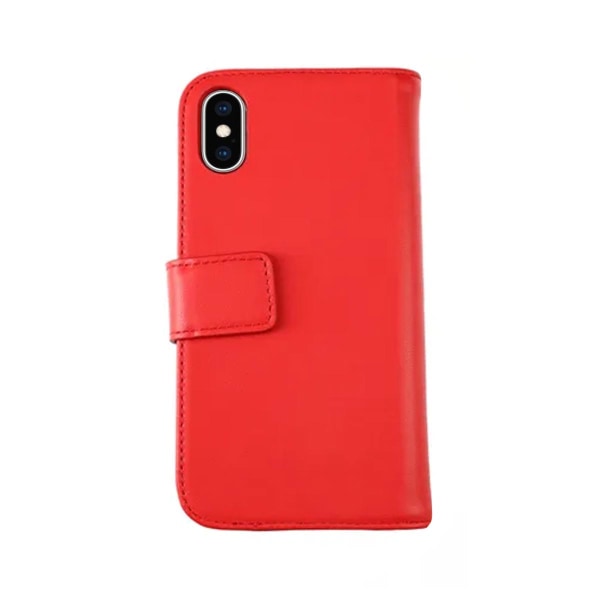 iPhone X/XS Plånboksfodral Läder Rvelon - Röd Röd