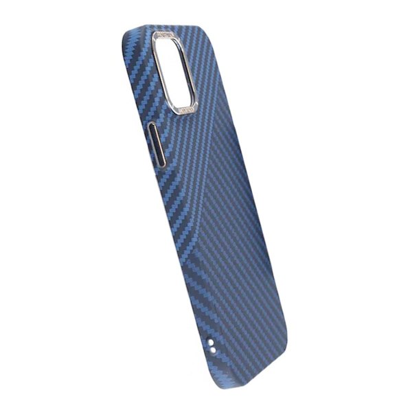 Kolfiber Skal iPhone 12 Pro Max - Blå & Grå multifärg