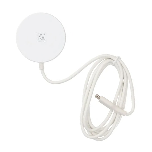 Rvelon Trådlös MagSafe Laddare med Stativ Qi2 15W USB-C - Vit Silver
