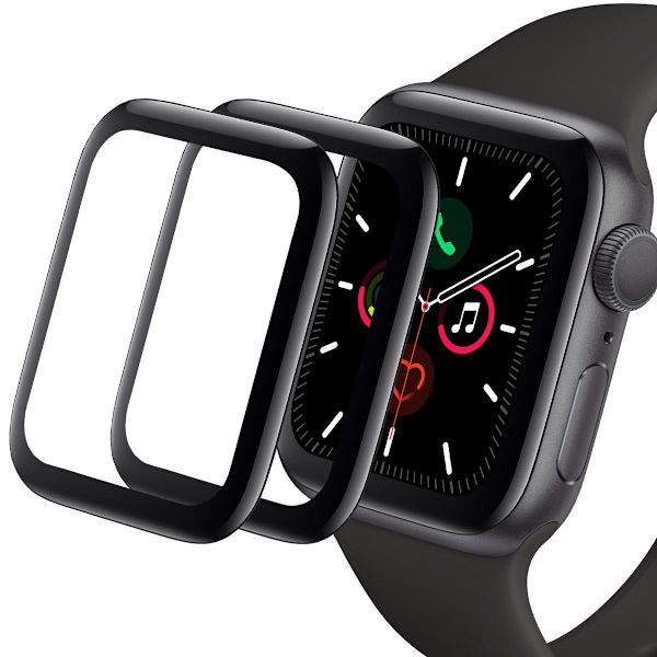 Skärmskydd Apple Watch 4/5/6/SE 44mm - Härdat Glas Svart